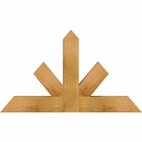 Ekena Millwork Saratoga Rough Sawn Timber Gable Bracket, Western Red Cedar, 36"W x 21"H x 4"D x 4"F, 14/12 Pitch GBW036X21X0404SAR00RWR - main